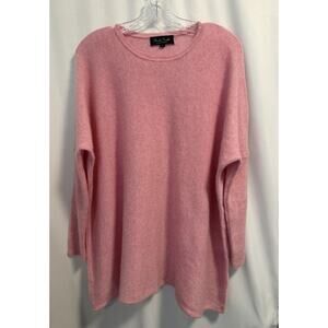 Claudia Nichole 100% Cashmere Crew Neck Tunic Sweater Pink - Size Medium